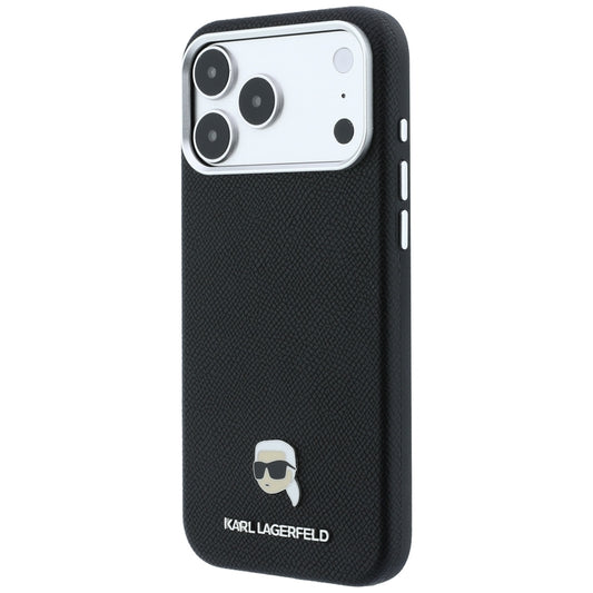 MagSafe pouzdro pro Apple iPhone 18 Pro / 17 Pro, Karl Lagerfeld, Grained Karl Head's Metal, černé