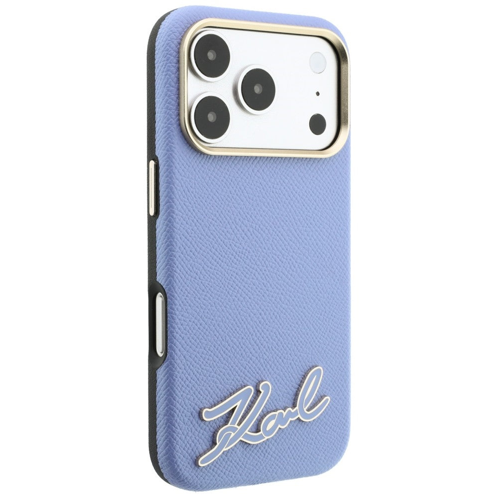 MagSafe pouzdro pro Apple iPhone 18 Pro / 17 Pro, Karl Lagerfeld, Logo z texturované pryskyřice, modré