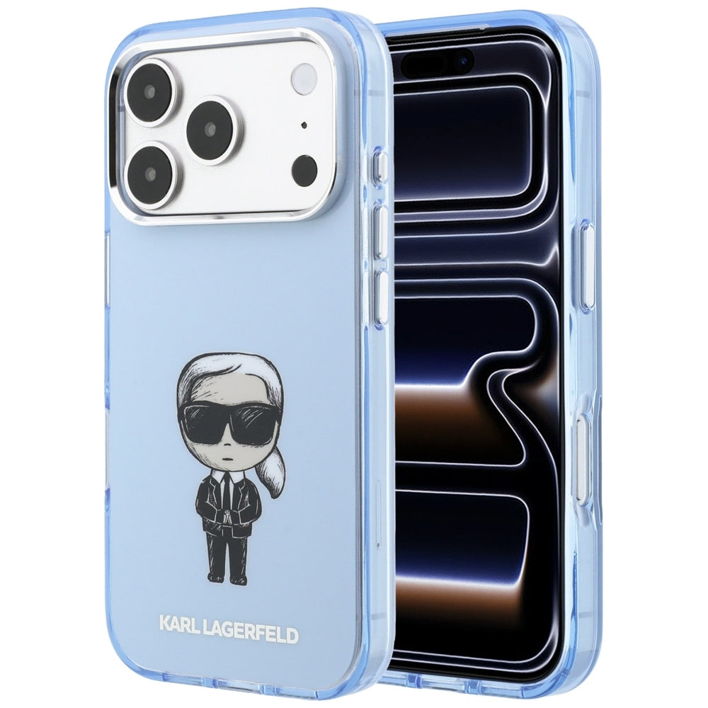 MagSafe pouzdro pro Apple iPhone 18 Pro / 17 Pro, Karl Lagerfeld, HC IML Ikonik Sketch Print, Modrá