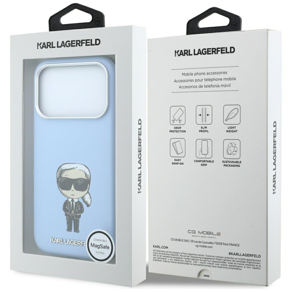 MagSafe pouzdro pro Apple iPhone 18 Pro / 17 Pro, Karl Lagerfeld, Ikonik Sketch, Modrá