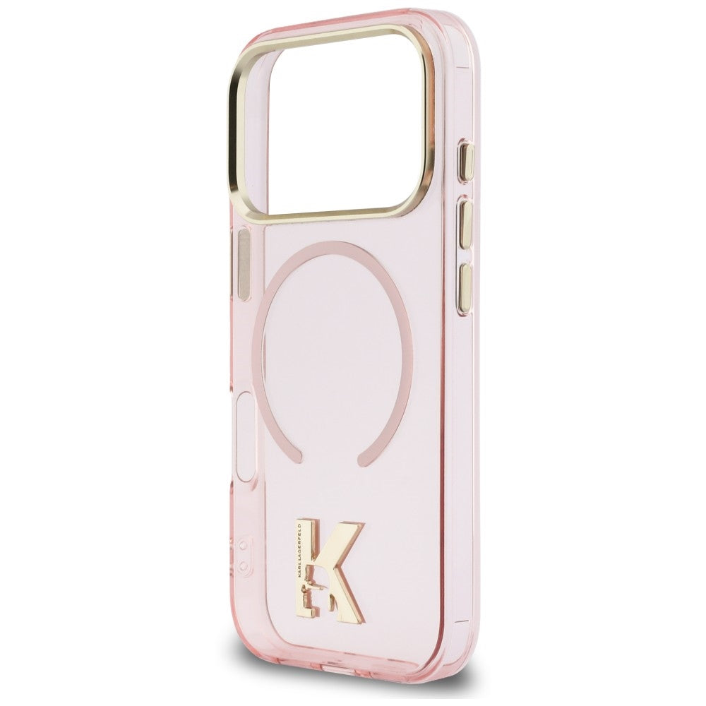 Pouzdro MagSafe pro Apple iPhone 18 Pro / 17 Pro, Karl Lagerfeld, IML Karl Head Logo, růžové