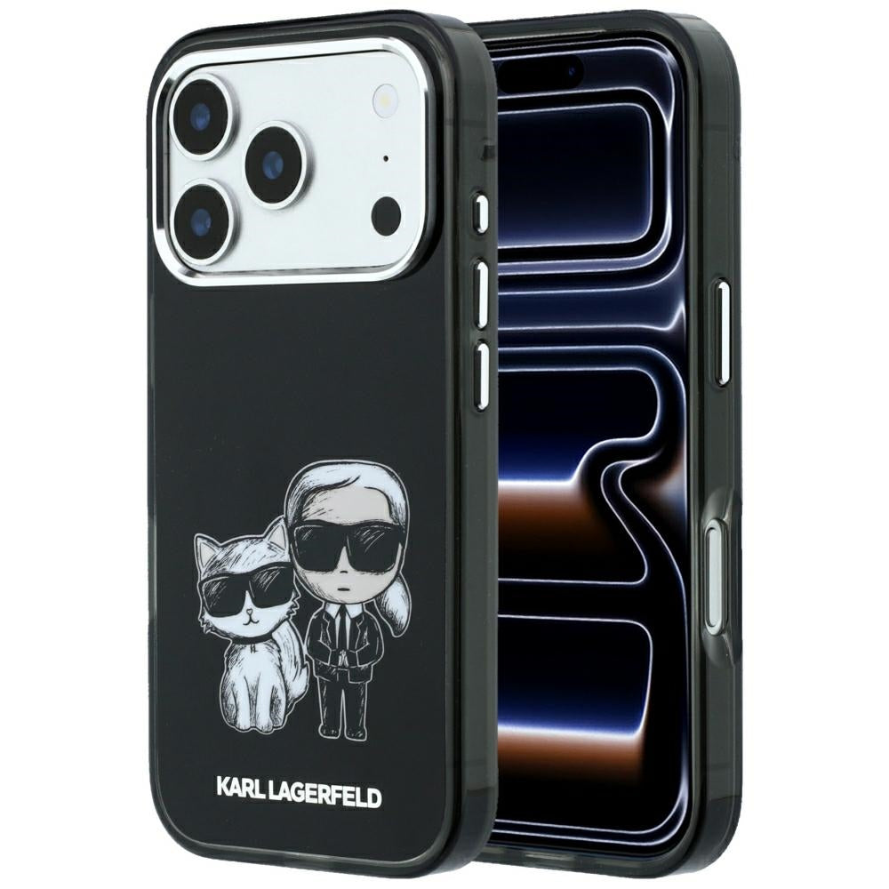 MagSafe pouzdro pro Apple iPhone 18 Pro / 17 Pro, Karl Lagerfeld, IML KC Bodies Sketch Print, Černá