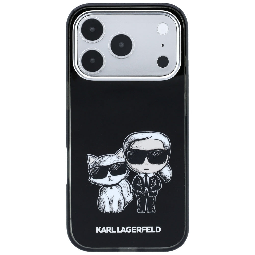 MagSafe pouzdro pro Apple iPhone 18 Pro / 17 Pro, Karl Lagerfeld, IML KC Bodies Sketch Print, Černá