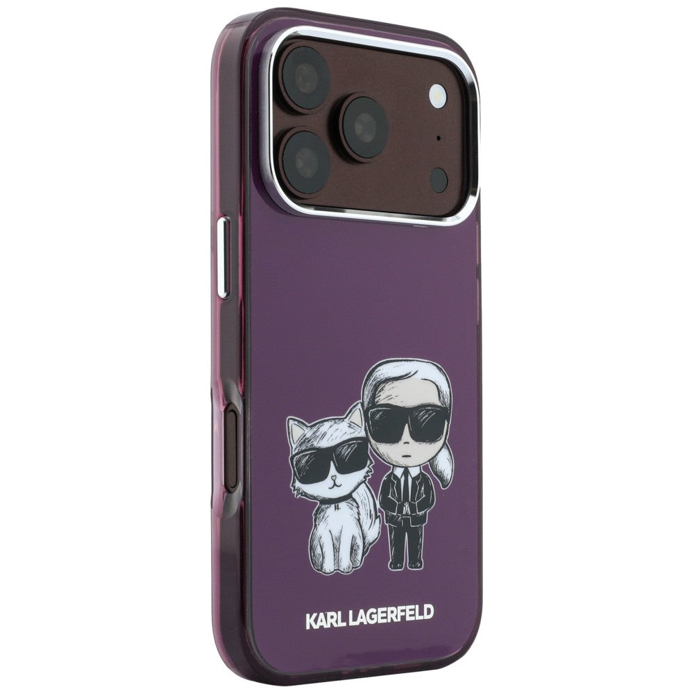 MagSafe pouzdro pro Apple iPhone 18 Pro / 17 Pro, Karl Lagerfeld, IML KC Bodies Sketch Print, Vínová