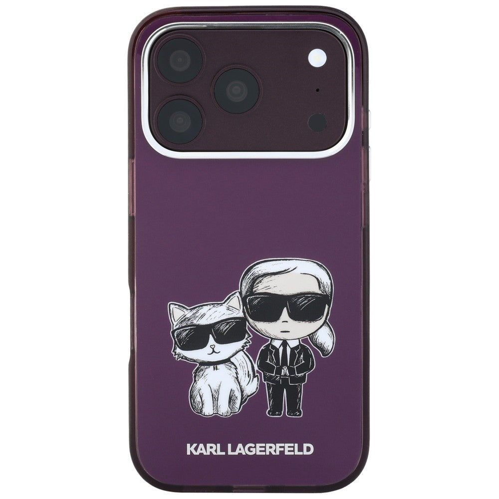 MagSafe pouzdro pro Apple iPhone 18 Pro / 17 Pro, Karl Lagerfeld, IML KC Bodies Sketch Print, Vínová