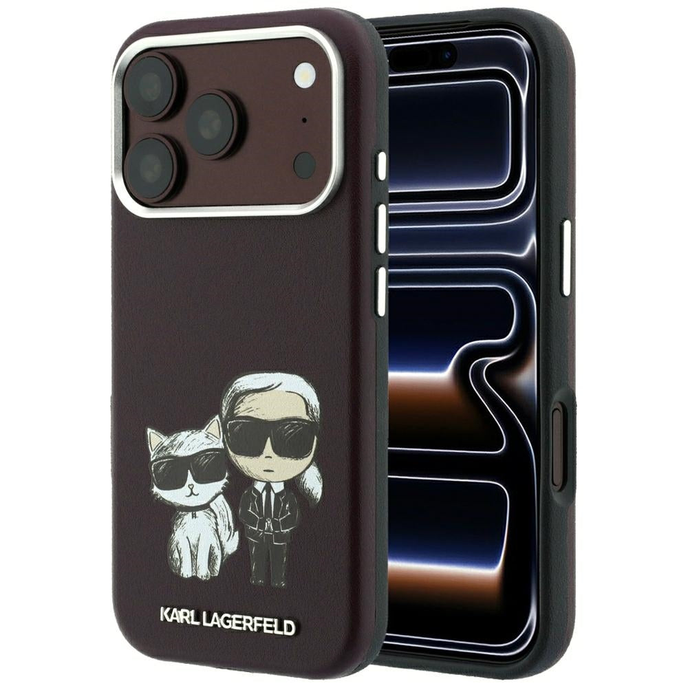 MagSafe pouzdro pro Apple iPhone 18 Pro / 17 Pro, Karl Lagerfeld, KC Bodies Sketch, Vínová