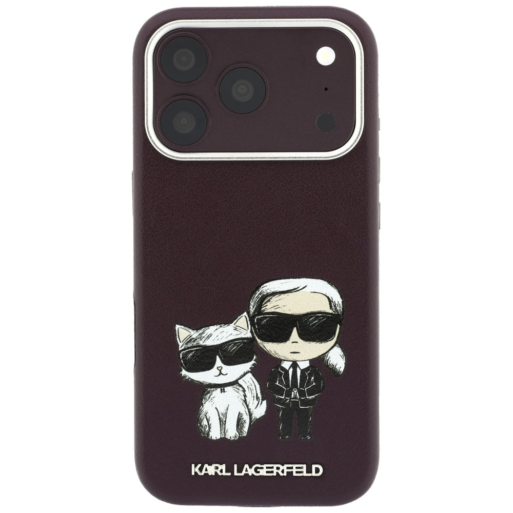 MagSafe pouzdro pro Apple iPhone 18 Pro / 17 Pro, Karl Lagerfeld, KC Bodies Sketch, Vínová