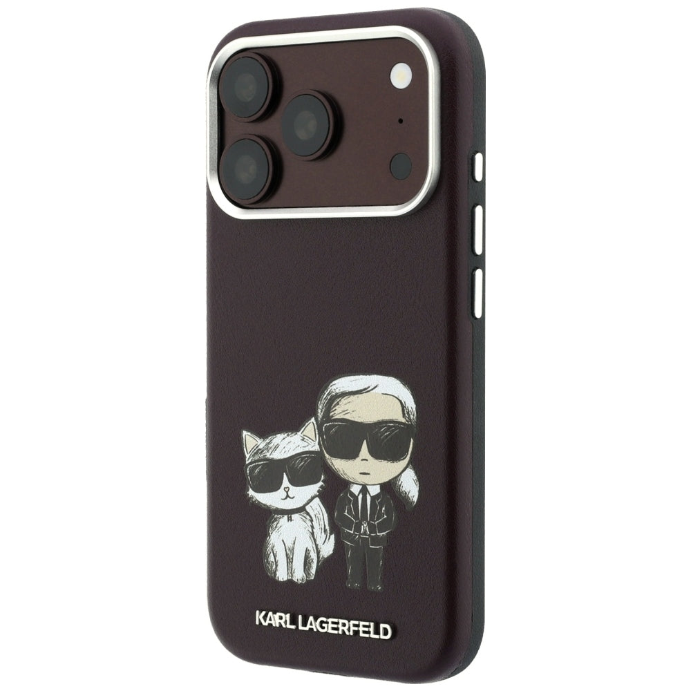 MagSafe pouzdro pro Apple iPhone 18 Pro / 17 Pro, Karl Lagerfeld, KC Bodies Sketch, Vínová