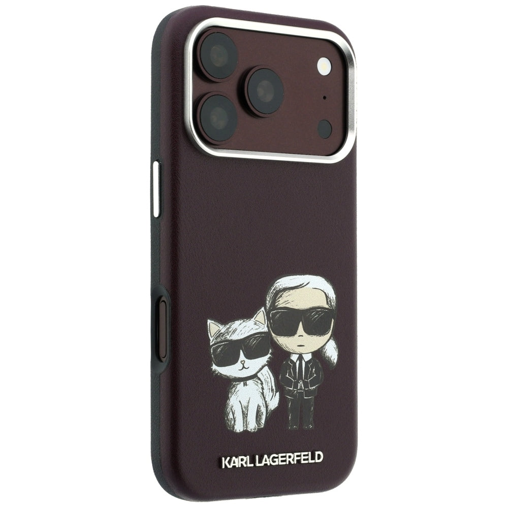 MagSafe pouzdro pro Apple iPhone 18 Pro / 17 Pro, Karl Lagerfeld, KC Bodies Sketch, Vínová