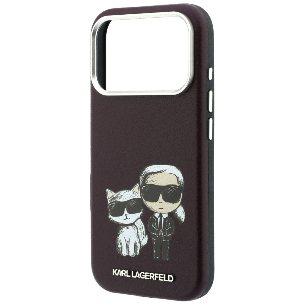 MagSafe pouzdro pro Apple iPhone 18 Pro / 17 Pro, Karl Lagerfeld, KC Bodies Sketch, Vínová