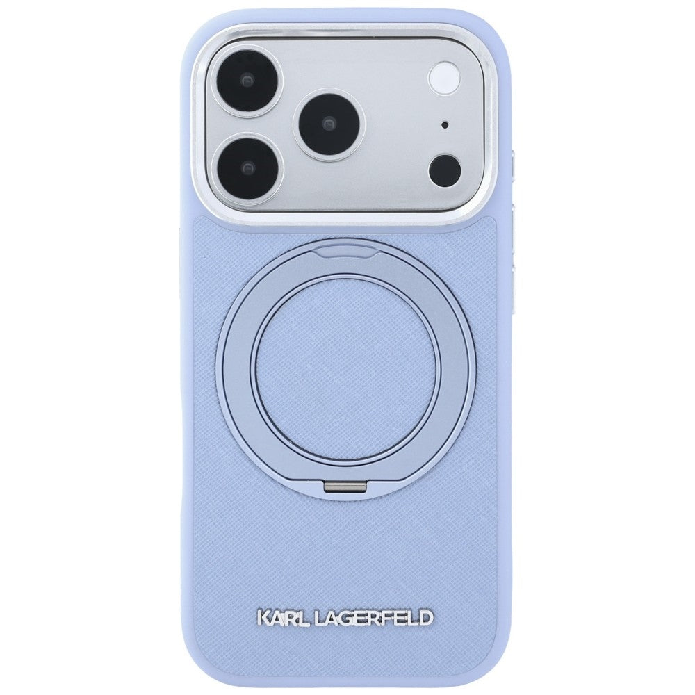 MagSafe pouzdro pro Apple iPhone 18 Pro / 17 Pro, Karl Lagerfeld, Ring Stand 360 Saffiano, Bleu