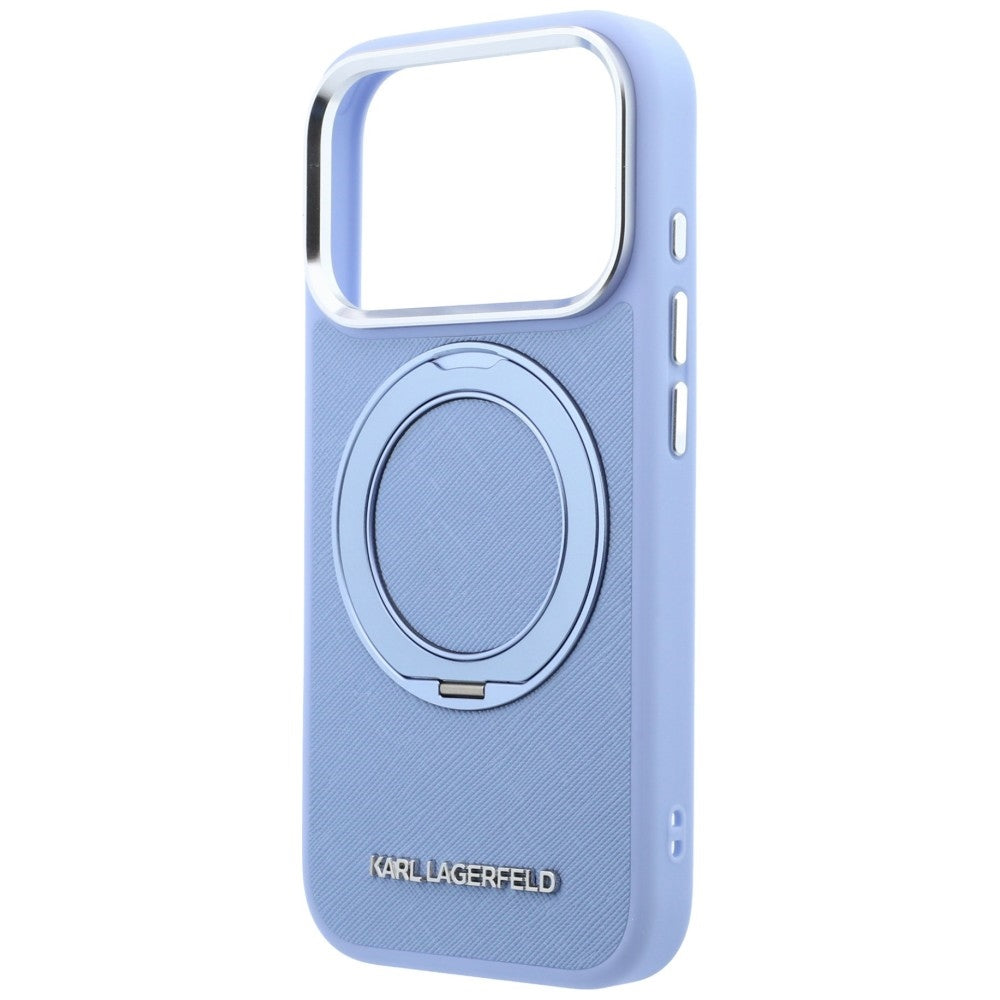 MagSafe pouzdro pro Apple iPhone 18 Pro / 17 Pro, Karl Lagerfeld, Ring Stand 360 Saffiano, Bleu