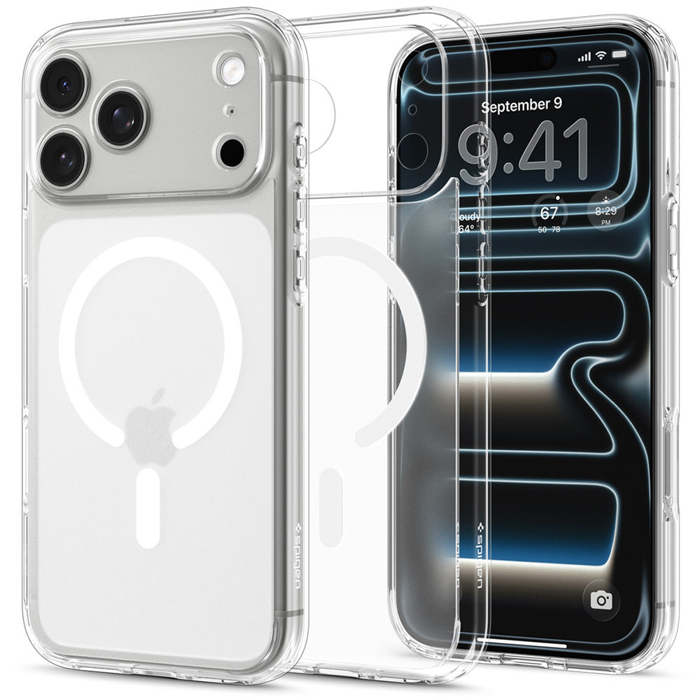 MagSafe pouzdro pro Apple iPhone 18 Pro / 17 Pro, Spigen, Ultra Hybrid, Bílá Satinovaná ACS12161