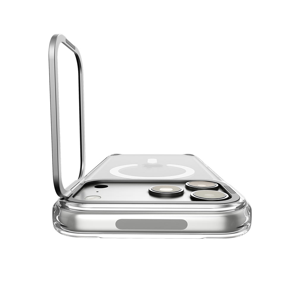 MagSafe pouzdro pro Apple iPhone 18 Pro / 17 Pro, Spigen, Ultra Hybrid Optik S, Stříbrné průhledné ACS11921