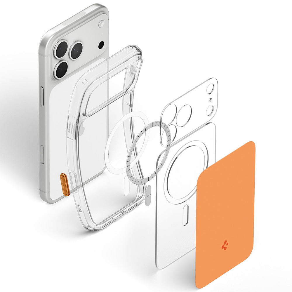 MagSafe pouzdro pro Apple iPhone 18 Pro / 17 Pro, Spigen, Ultra Hybrid T, Oranžové ACS12170