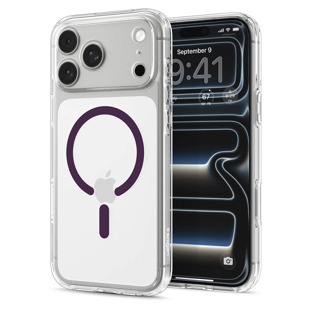 Pouzdro MagSafe pro Apple iPhone 18 Pro / 17 Pro, Spigen, Ultra Hybrid, průhledné vínové ACS12335