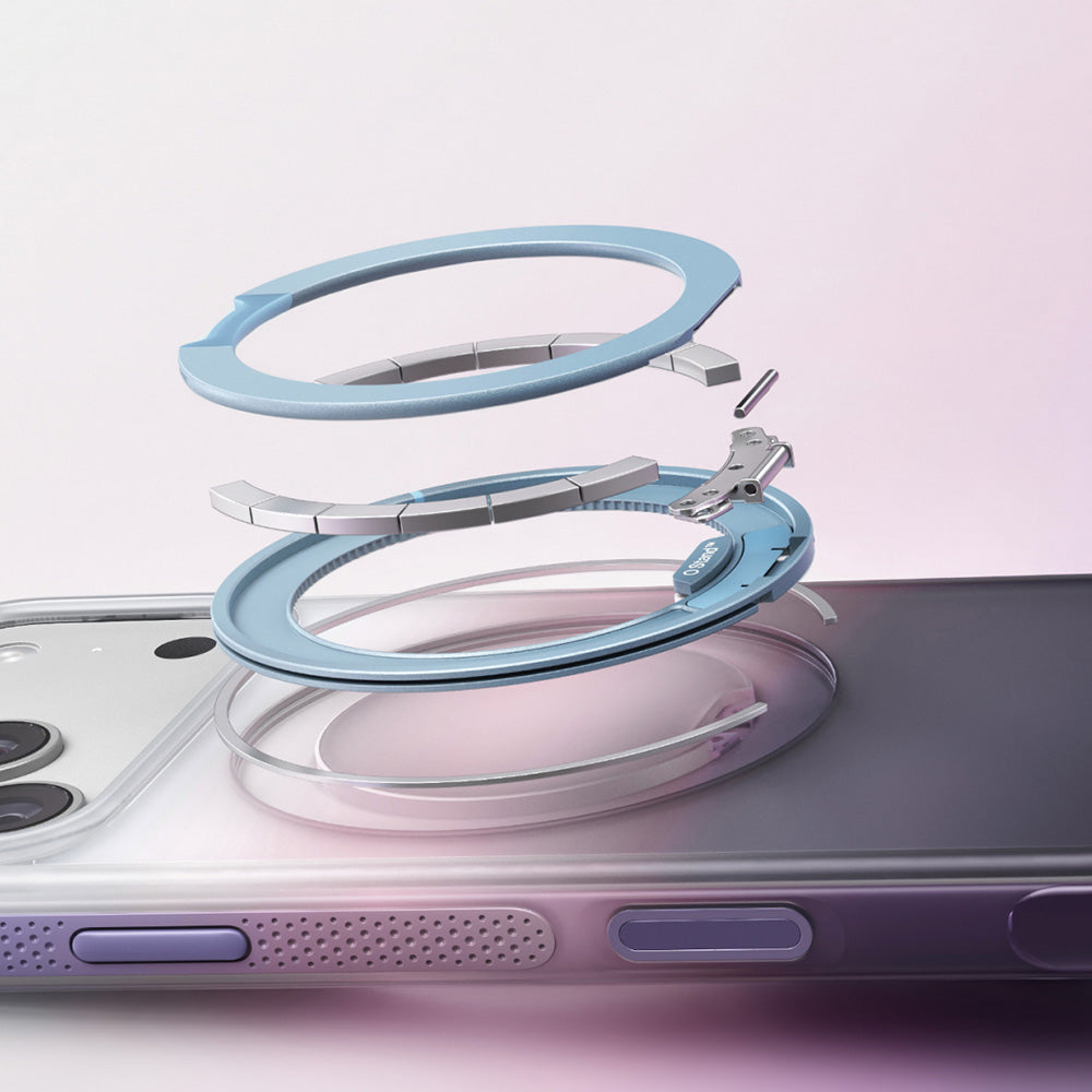 MagSafe pouzdro pro Apple iPhone 18 Pro / 17 Pro, Torras, Ostand O3 Air Gradient, fialovo-oranžové