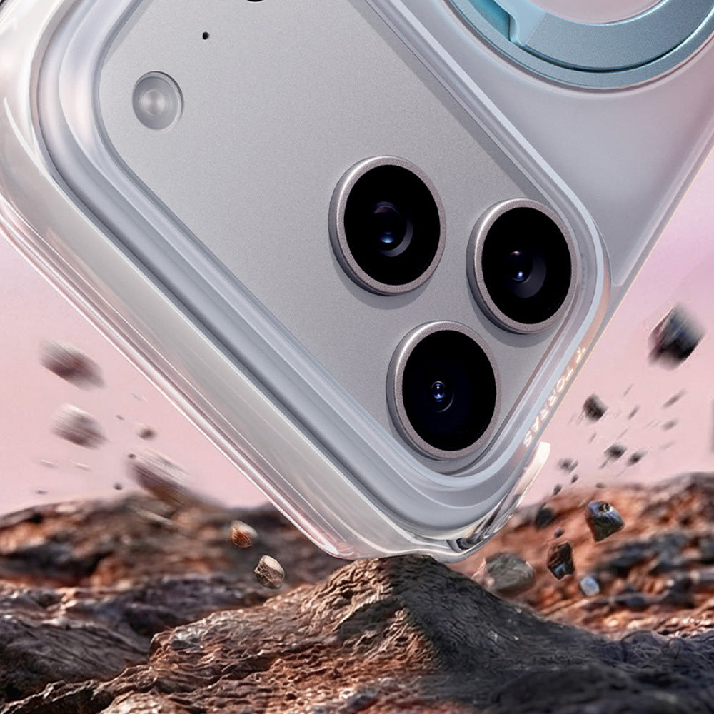 MagSafe pouzdro pro Apple iPhone 18 Pro / 17 Pro, Torras, Ostand O3 Air Gradient, fialovo-oranžové