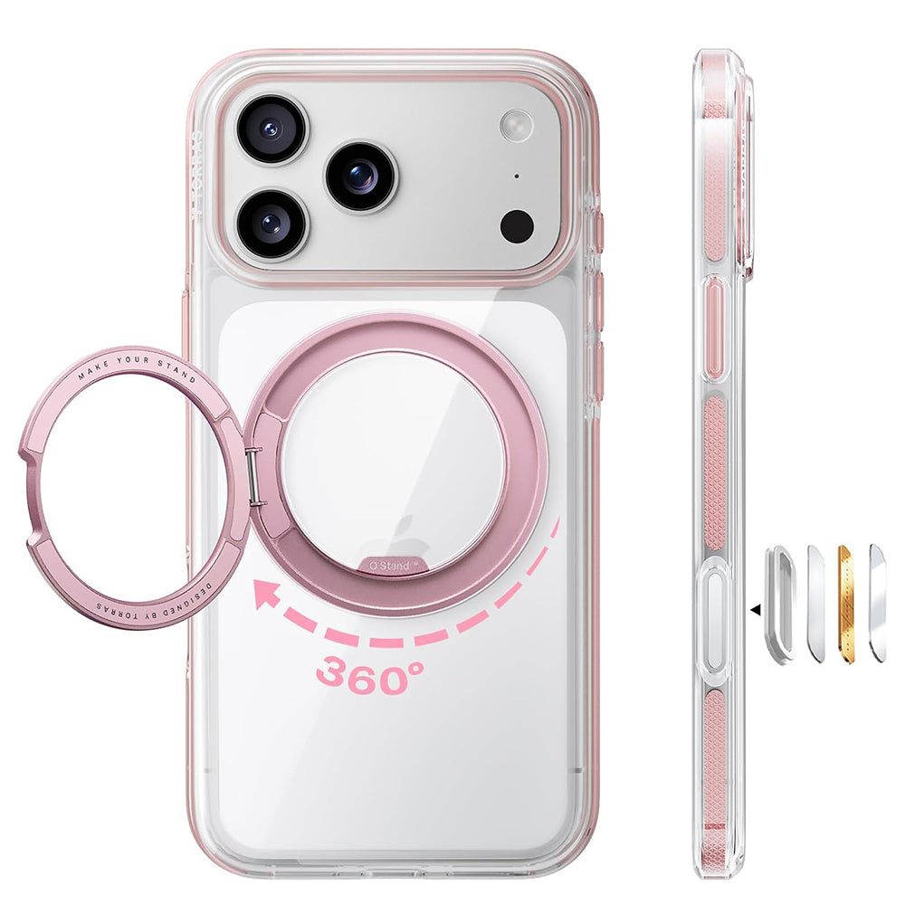 MagSafe pouzdro pro Apple iPhone 18 Pro / 17 Pro, Torras, Ostand O3 Light, Růžové