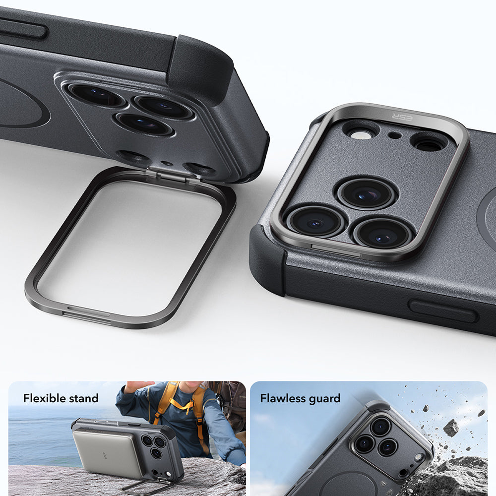 MagSafe pouzdro pro Apple iPhone 18 Pro Max / 17 Pro Max, ESR, Cyber Armor Kickstand, Šedé