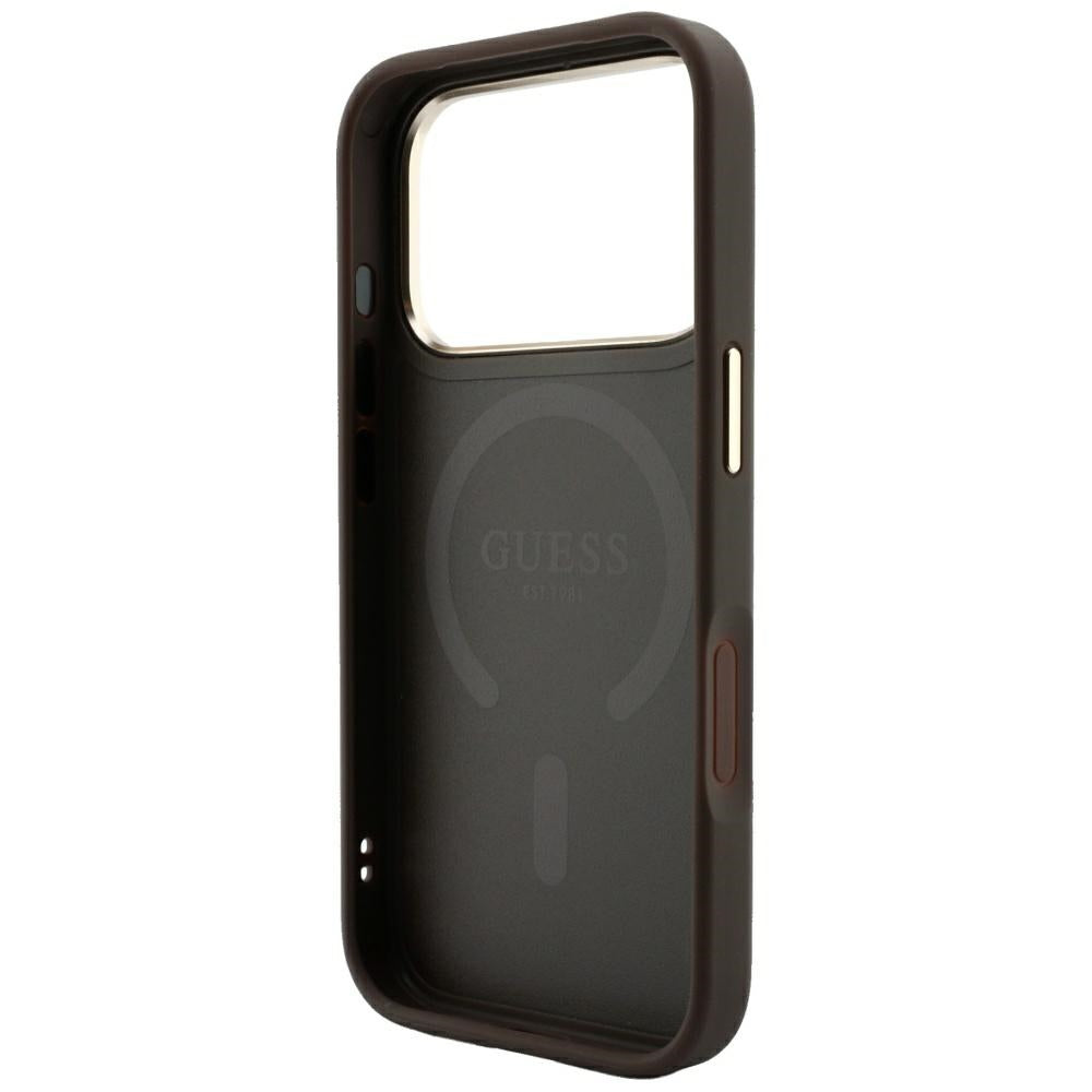 MagSafe pouzdro pro Apple iPhone 18 Pro Max / 17 Pro Max, Guess, 4G Embossed Classic, Hnědá