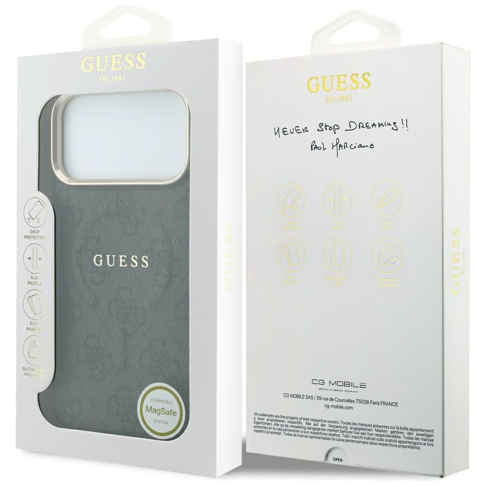 MagSafe pouzdro pro Apple iPhone 18 Pro Max / 17 Pro Max, Guess, 4G Embossed Classic, Černá