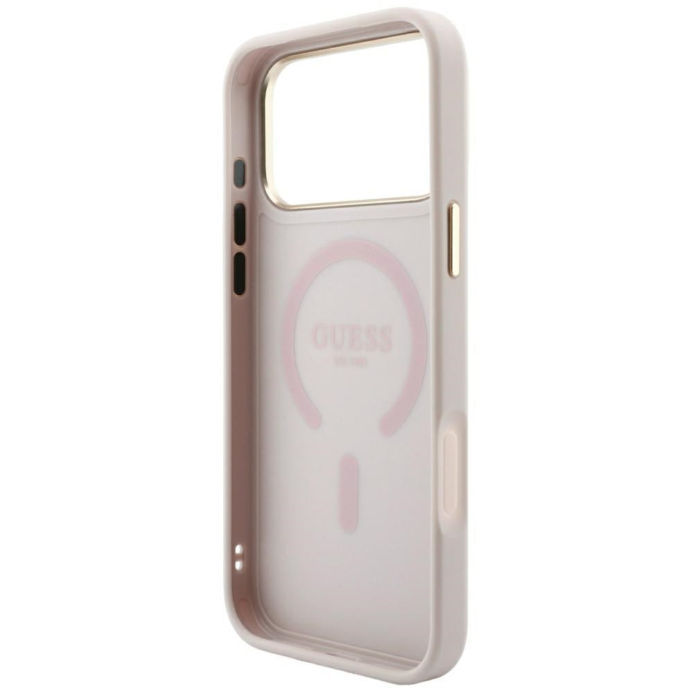 MagSafe pouzdro pro Apple iPhone 18 Pro Max / 17 Pro Max, Guess, 4G Embossed Classic, Růžové