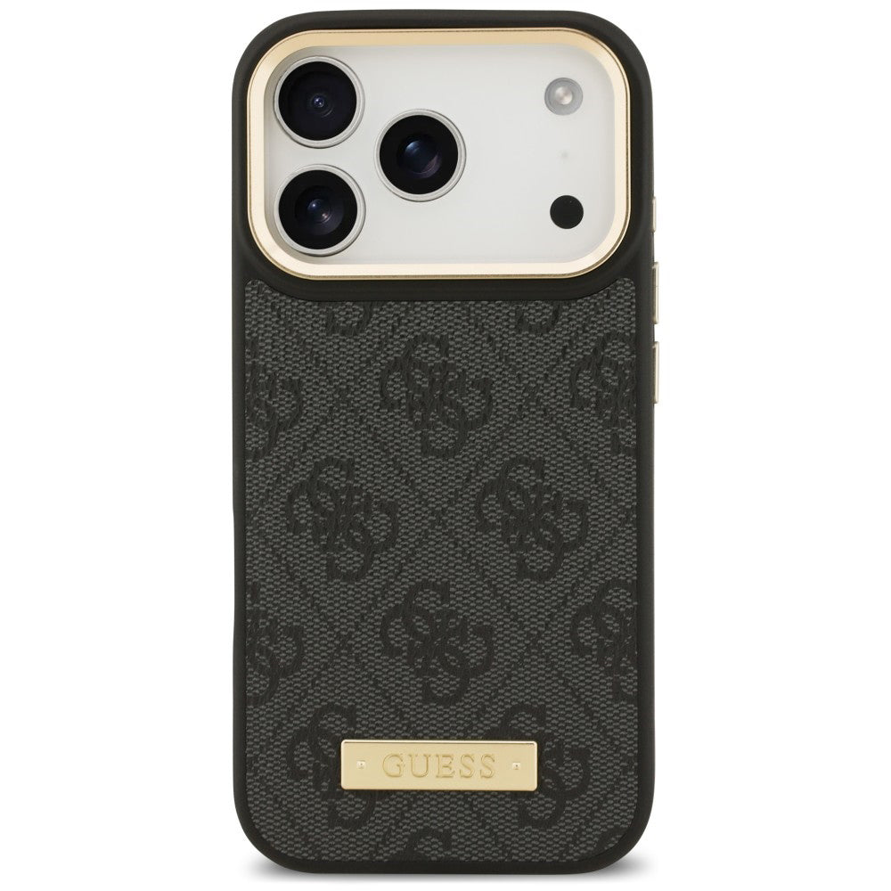 Pouzdro MagSafe pro Apple iPhone 18 Pro Max / 17 Pro Max, Guess, 4G Logo Plate, černé
