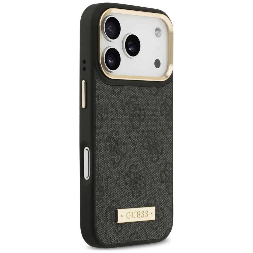 Pouzdro MagSafe pro Apple iPhone 18 Pro Max / 17 Pro Max, Guess, 4G Logo Plate, černé
