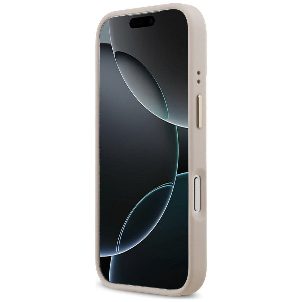 Pouzdro MagSafe pro Apple iPhone 18 Pro Max / 17 Pro Max, Guess, 4G Logo Plate, růžové