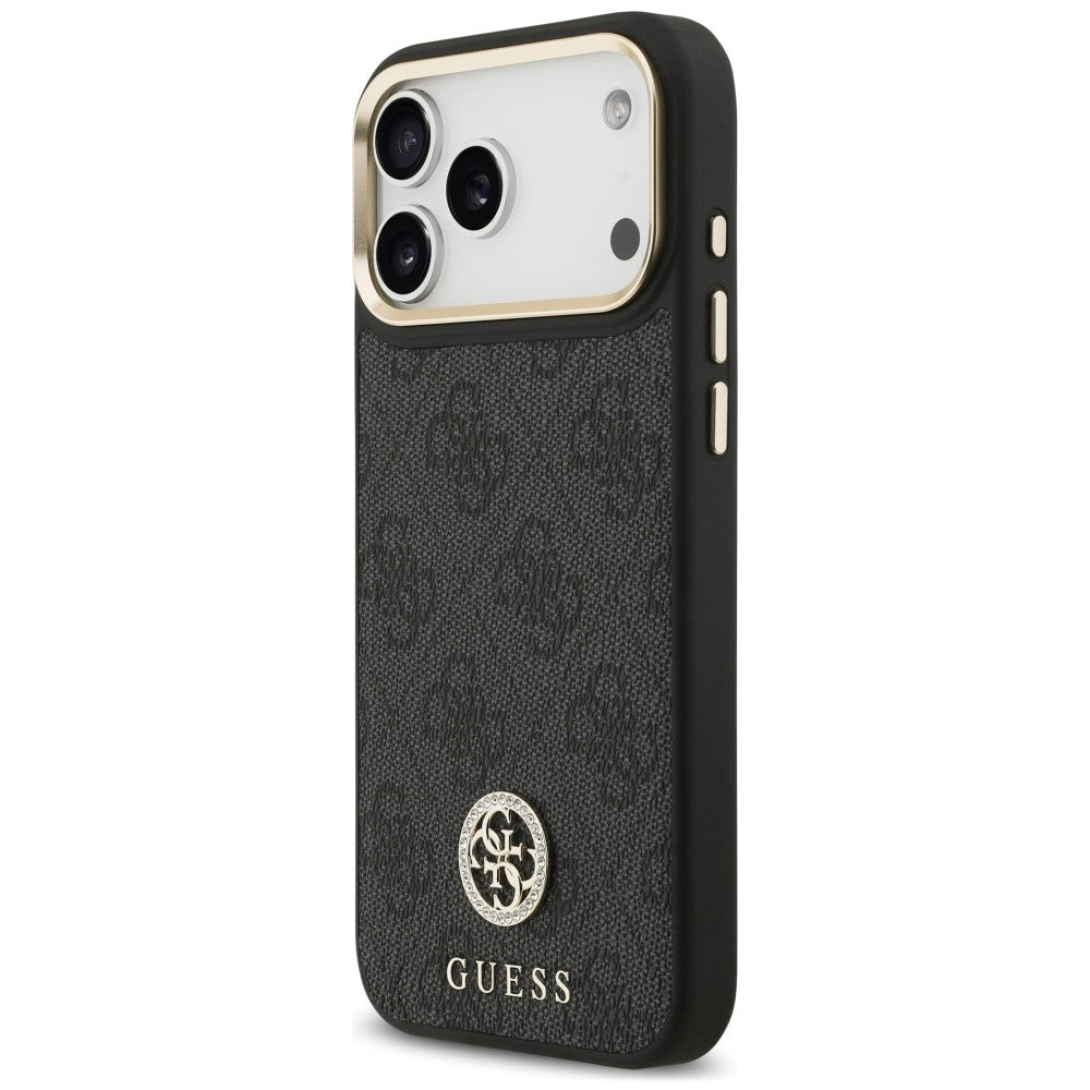 Pouzdro MagSafe pro Apple iPhone 18 Pro Max / 17 Pro Max, Guess, 4G Strass Logo, černé