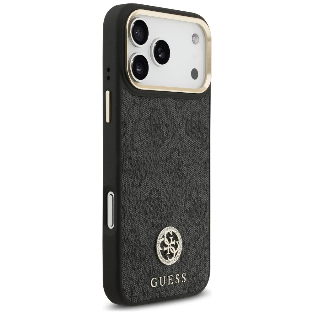 Pouzdro MagSafe pro Apple iPhone 18 Pro Max / 17 Pro Max, Guess, 4G Strass Logo, černé