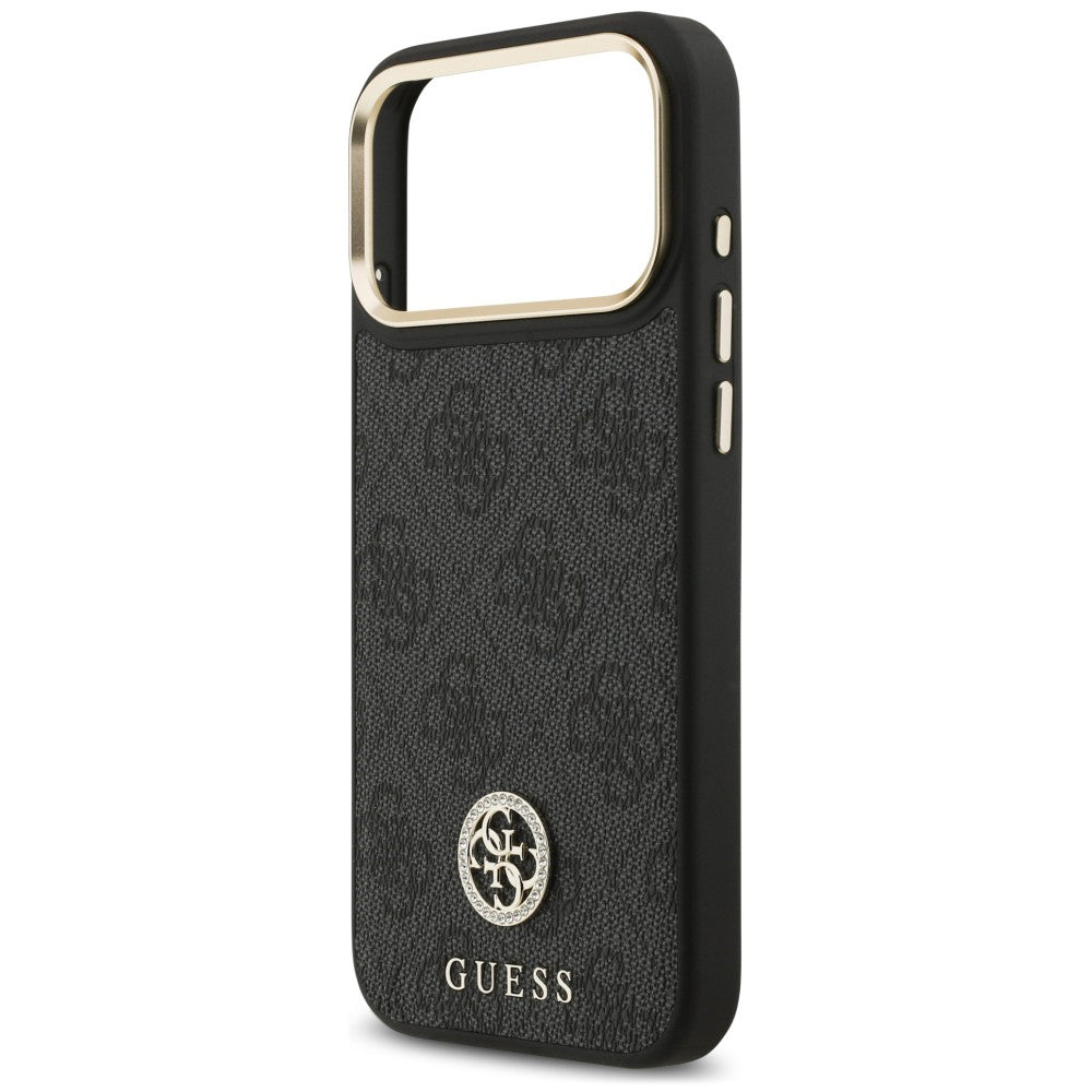 Pouzdro MagSafe pro Apple iPhone 18 Pro Max / 17 Pro Max, Guess, 4G Strass Logo, černé