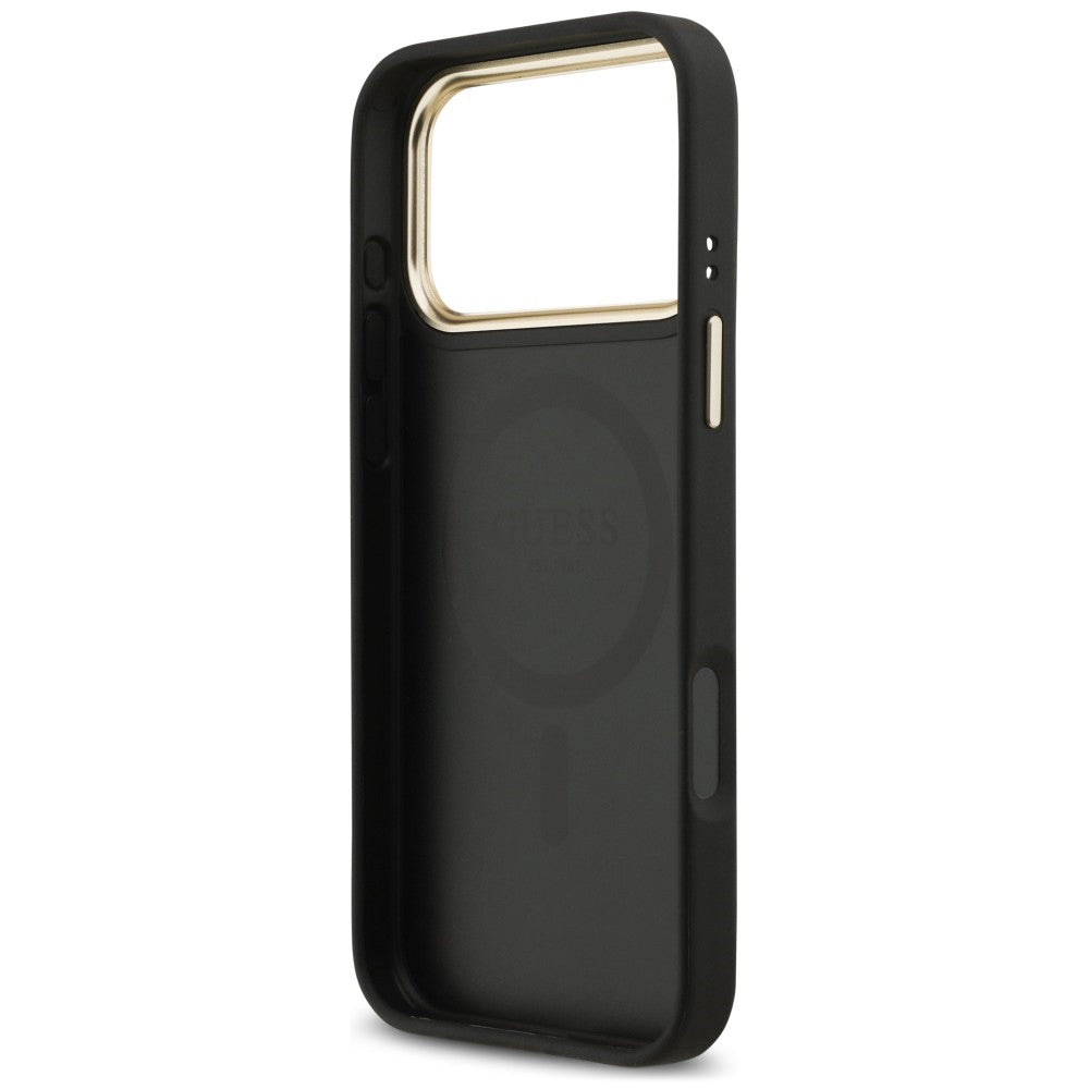 Pouzdro MagSafe pro Apple iPhone 18 Pro Max / 17 Pro Max, Guess, 4G Strass Logo, černé