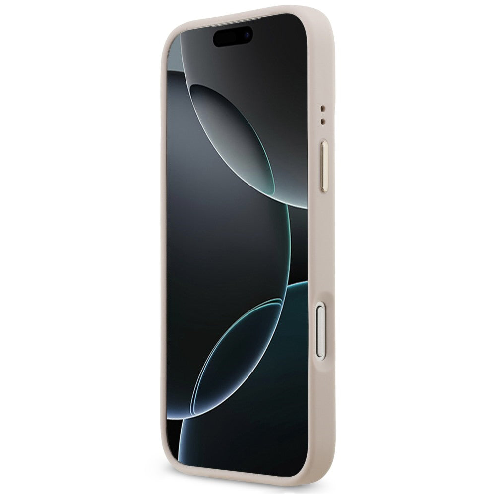 Pouzdro MagSafe pro Apple iPhone 18 Pro Max / 17 Pro Max, Guess, 4G Strass Logo, růžové