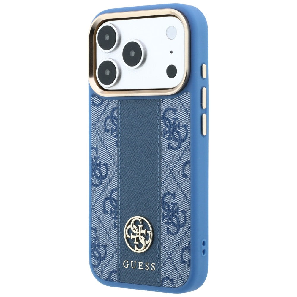 MagSafe pouzdro pro Apple iPhone 18 Pro Max / 17 Pro Max, Guess, 4G Stripe Round Classic Logo, Modrá
