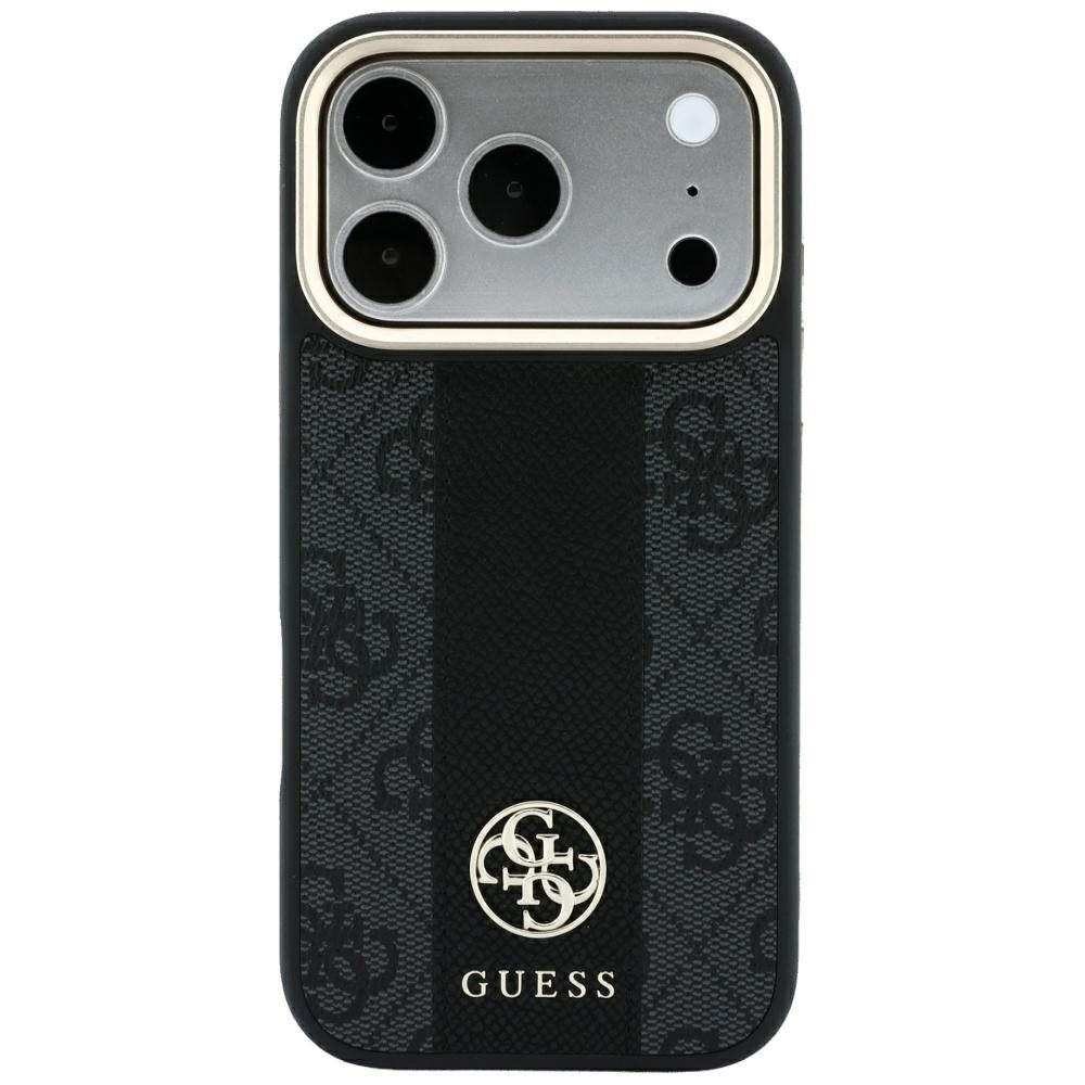 MagSafe pouzdro pro Apple iPhone 18 Pro Max / 17 Pro Max, Guess, 4G Stripe Round Classic Logo, černé