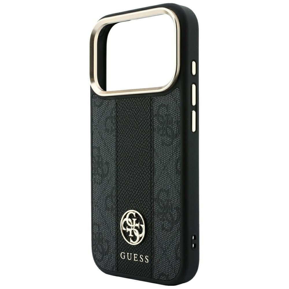 MagSafe pouzdro pro Apple iPhone 18 Pro Max / 17 Pro Max, Guess, 4G Stripe Round Classic Logo, černé