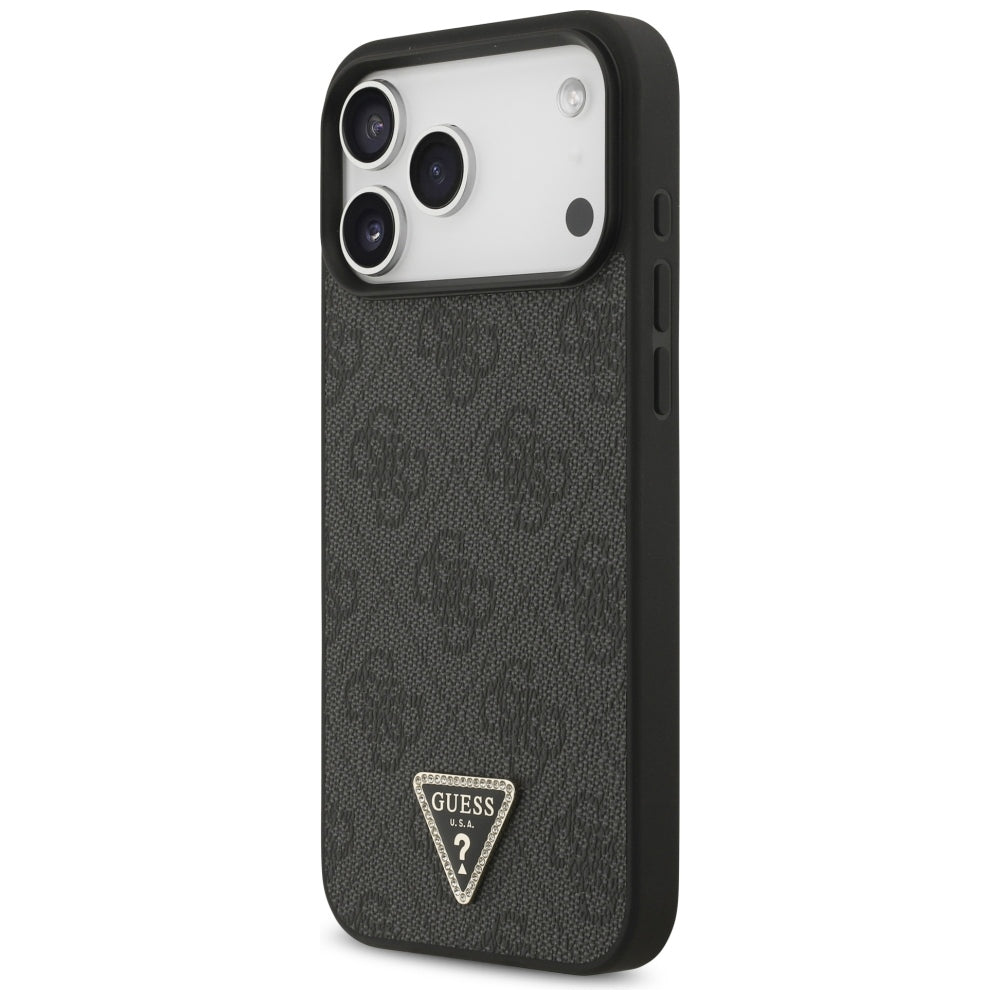 MagSafe pouzdro pro Apple iPhone 18 Pro Max / 17 Pro Max, Guess, 4G Triangle Strass, černé