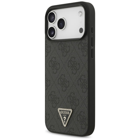 MagSafe pouzdro pro Apple iPhone 18 Pro Max / 17 Pro Max, Guess, 4G Triangle Strass, černé