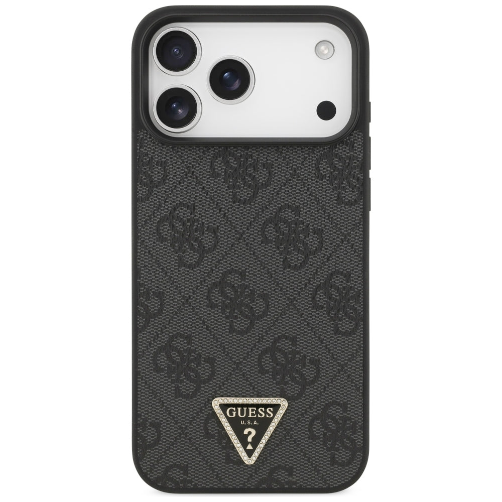 MagSafe pouzdro pro Apple iPhone 18 Pro Max / 17 Pro Max, Guess, 4G Triangle Strass, černé