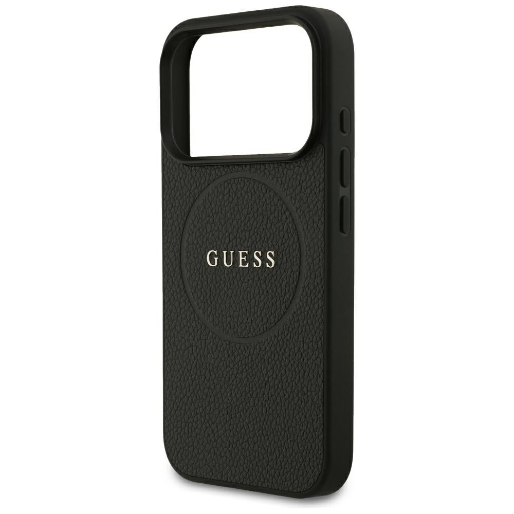 MagSafe pouzdro pro Apple iPhone 18 Pro Max / 17 Pro Max, Guess, Grained Gold Ring, černé