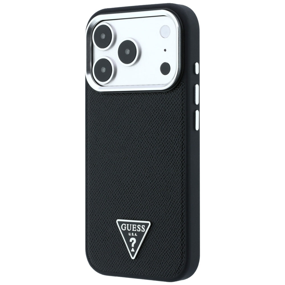 MagSafe pouzdro pro Apple iPhone 18 Pro Max / 17 Pro Max, Guess, Grained Triangle Logo, černé