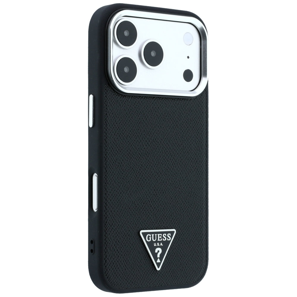 MagSafe pouzdro pro Apple iPhone 18 Pro Max / 17 Pro Max, Guess, Grained Triangle Logo, černé