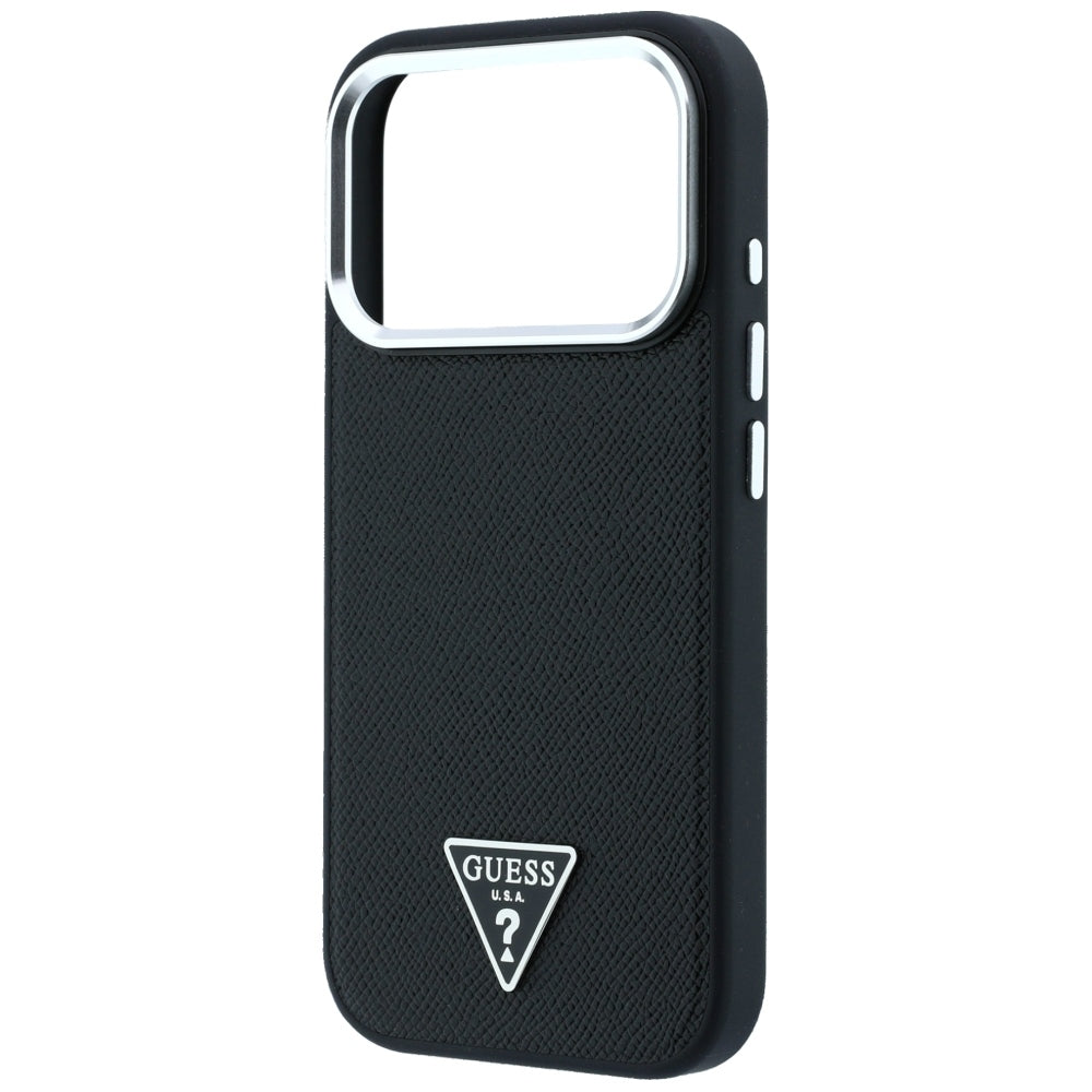 MagSafe pouzdro pro Apple iPhone 18 Pro Max / 17 Pro Max, Guess, Grained Triangle Logo, černé