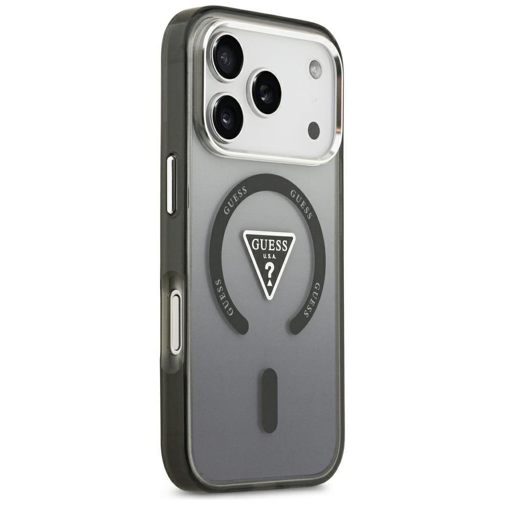Pouzdro MagSafe pro Apple iPhone 18 Pro Max / 17 Pro Max, Guess, IML Gradient Triangle Logo, černé