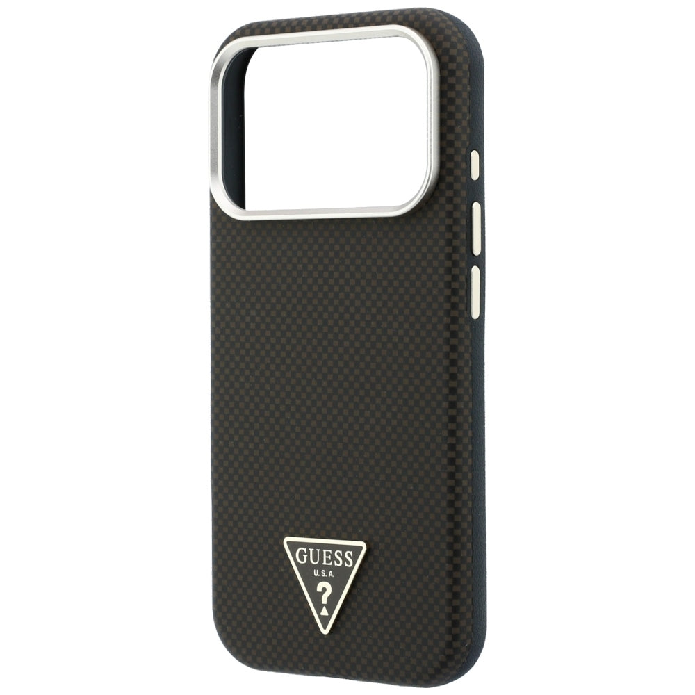 MagSafe pouzdro pro Apple iPhone 18 Pro Max / 17 Pro Max, Guess, Kevlar Triangle Logo, Hnědá