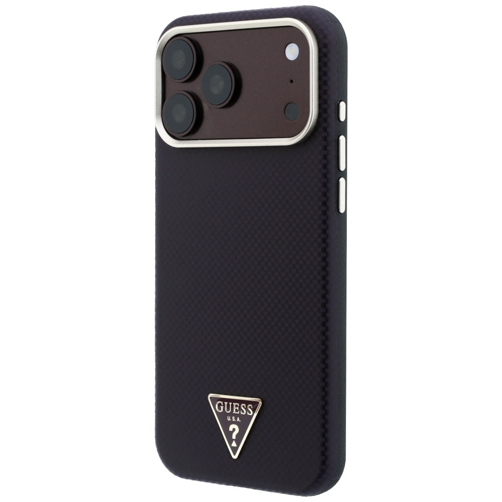 MagSafe pouzdro pro Apple iPhone 18 Pro Max / 17 Pro Max, Guess, Kevlar Triangle Logo, Tmavě červená