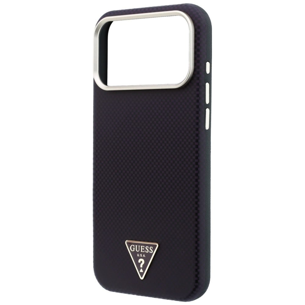 MagSafe pouzdro pro Apple iPhone 18 Pro Max / 17 Pro Max, Guess, Kevlar Triangle Logo, Tmavě červená