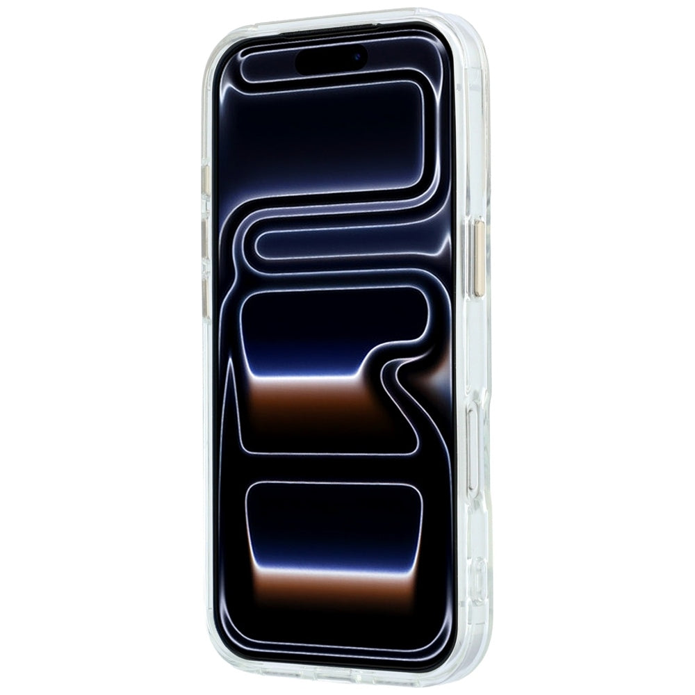 MagSafe pouzdro pro Apple iPhone 18 Pro Max / 17 Pro Max, Guess, Ring Stand Script Metal Logo, Transparentní
